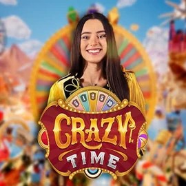 Live Casino logo of Crazy Time from Evolution at Gambiva Casino