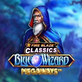 Play the Fire Blaze Blue Wizard Megaways slot by Rarestone Gaming on Gambiva Casino