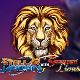 Stellar Jackpots with Serengeti Lions online game logo by Lightning Box Game on casino-gambiva.net